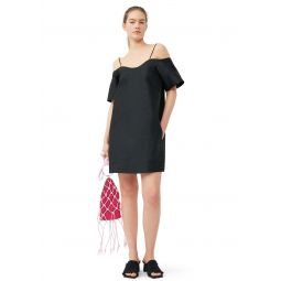 Taffeta Mini Dress - Black