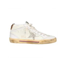 MID Star Drummed Leather Upper Laminated Star Leather sneakers - Cream Ice White Plat