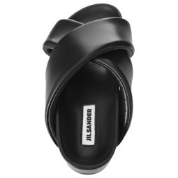 Cross-strap leather sandals - Black