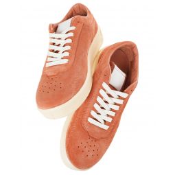 Leather sneakers with logo - Orange