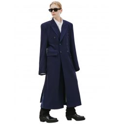 Vtmnts Wool Double-breasted Coat - Navy Blue