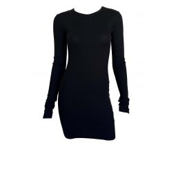 Long Sleeve Crewneck mini Dress - black