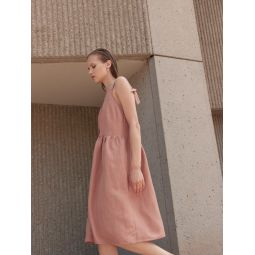 Cres Mid Length Dress With Knotted Strap - Blush