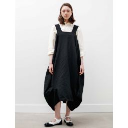 Round Hem Apron Dress - Black