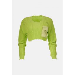 Cropped Devin Sweater - Lime
