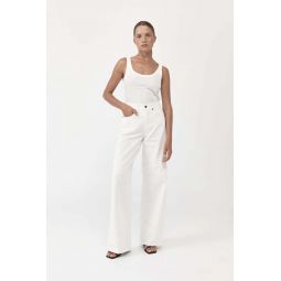Mid Rise Wide Leg Jeans - Off-White