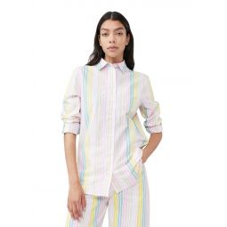 Stripe Cotton Elasticated Shirt - Multicolour
