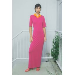 Polo Dress - Magenta/Orange