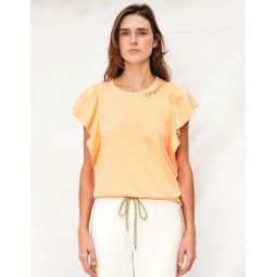Amour Flounce Short Sleeve Shirt - Pigment Melon