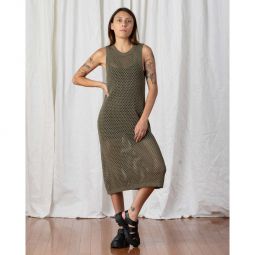 Open Knit Dress - Olive