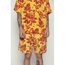 Tropical Print Shorts - Yellow