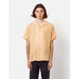 Cotton Crepe Camp Shirt - Coral Yellow