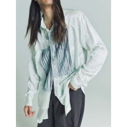 Green Lining Process Collage Shirt - White