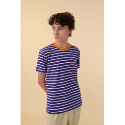 True Boogie Striped T-shirt With Terry Neckline - Purple Eyes