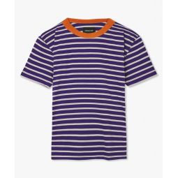 Mindless Boogie Striped T-shirt With Terry Neckline - Purple Eyes