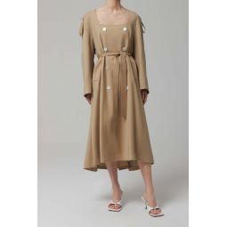 We11done Collarless Shell Button Trench