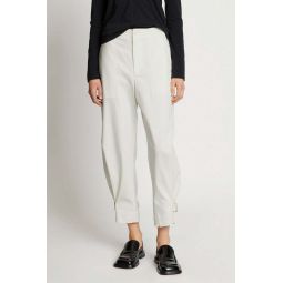 Cotton Twill Tapered Pants - Off White