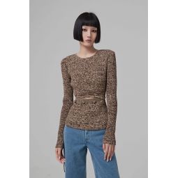 Deconstruct Longsleeve Knit Top - Chocolate Marle