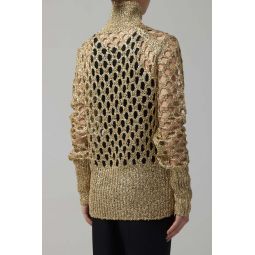 We11done Dot Lace Knit Top - Gold