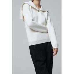 With Shawl Knitted Pull Over - Natural
