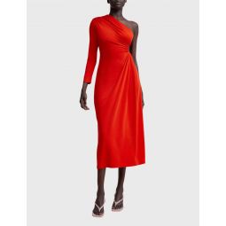 Stanmore One Shoulder Dress - Scarlet