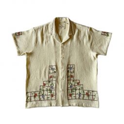 Cross Stitch Embroidered Shirt - Off White