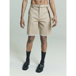 Lanvin Raw Hem Tailored Shorts - Beige