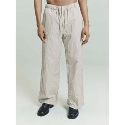 Popeline Wrinkled Long Pajama Trouser - Hazelnut