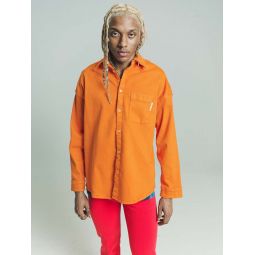 Carrot Ecru Organic Denim Shirt - Orange