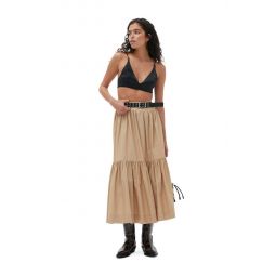 Maxi Flounce Skirt in Curds & Whey Cotton Poplin