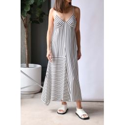Identity Stripe Cami Dress - Black Multi