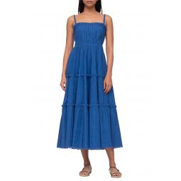 Greir Pleating Slip Dress - Blue