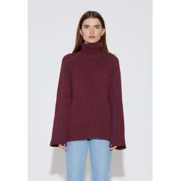 Oversized Stitch Sweater - Maroon