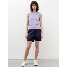 Womens High Twist Milan Knit Shorts - Navy