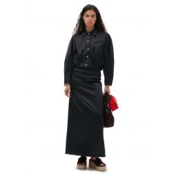 Double Satin Maxi Skirt - Black