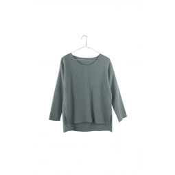 Long Sleeve Gauze Shirt - Blue Grey Organic