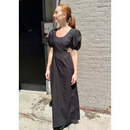 Cotton Poplin Cutout Dress - Black