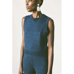 Organic + Earth Dyed Sweater Vest - Indigo