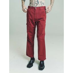 Red Heavy Twill Worker Pants - Brick