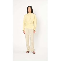 Officer Collar Twisted Shirt - Dusty Yellow