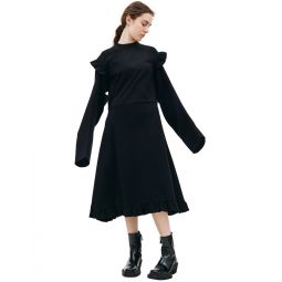Ruffle Midi Dress - Black
