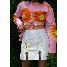100 Silk Dagged Skirt Timur Goldwork
