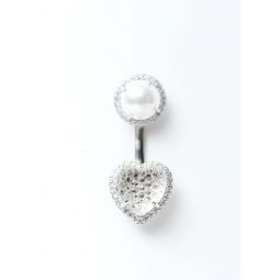 Heart Earring - Pearl/White