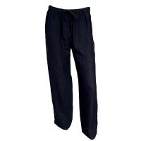 Mid Waist Tie Front Pull On Pant - Blue