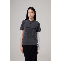 DISTRESSED DRY JERSEY T SHIRT - STONEWHASHED GREY/BLACK/DIRTY WHITE