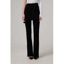 Courreges Over-skirt Rib Knit Pants