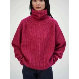 Mohair Highneck Sweater - Raspberry