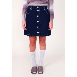 Dante A Line Mini Skirt - Organic Dark Blue