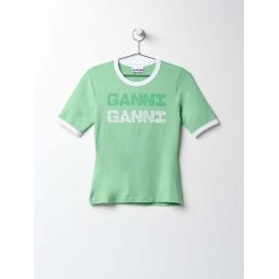 Light Stretch Jersey Ganni Fitted Tshirt - Peapod