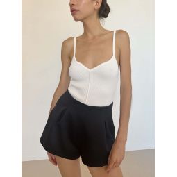 Lucie Ribbed Cami - White
